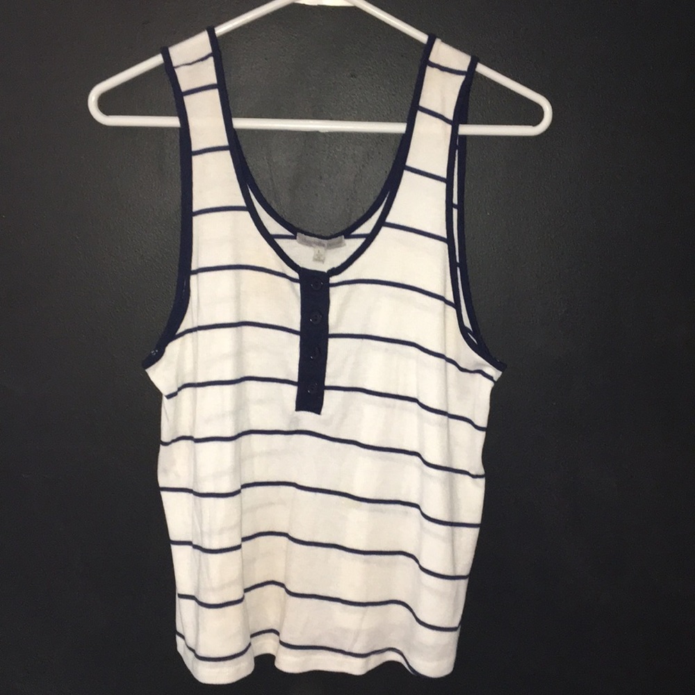 Navy And White Striped Tank Top